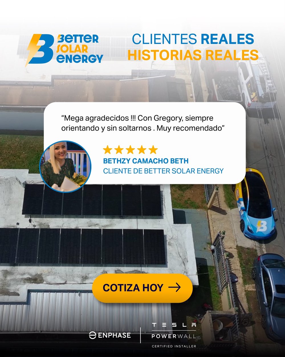 Reseña de Bethzy Camacho, cliente de Better Solar Energy