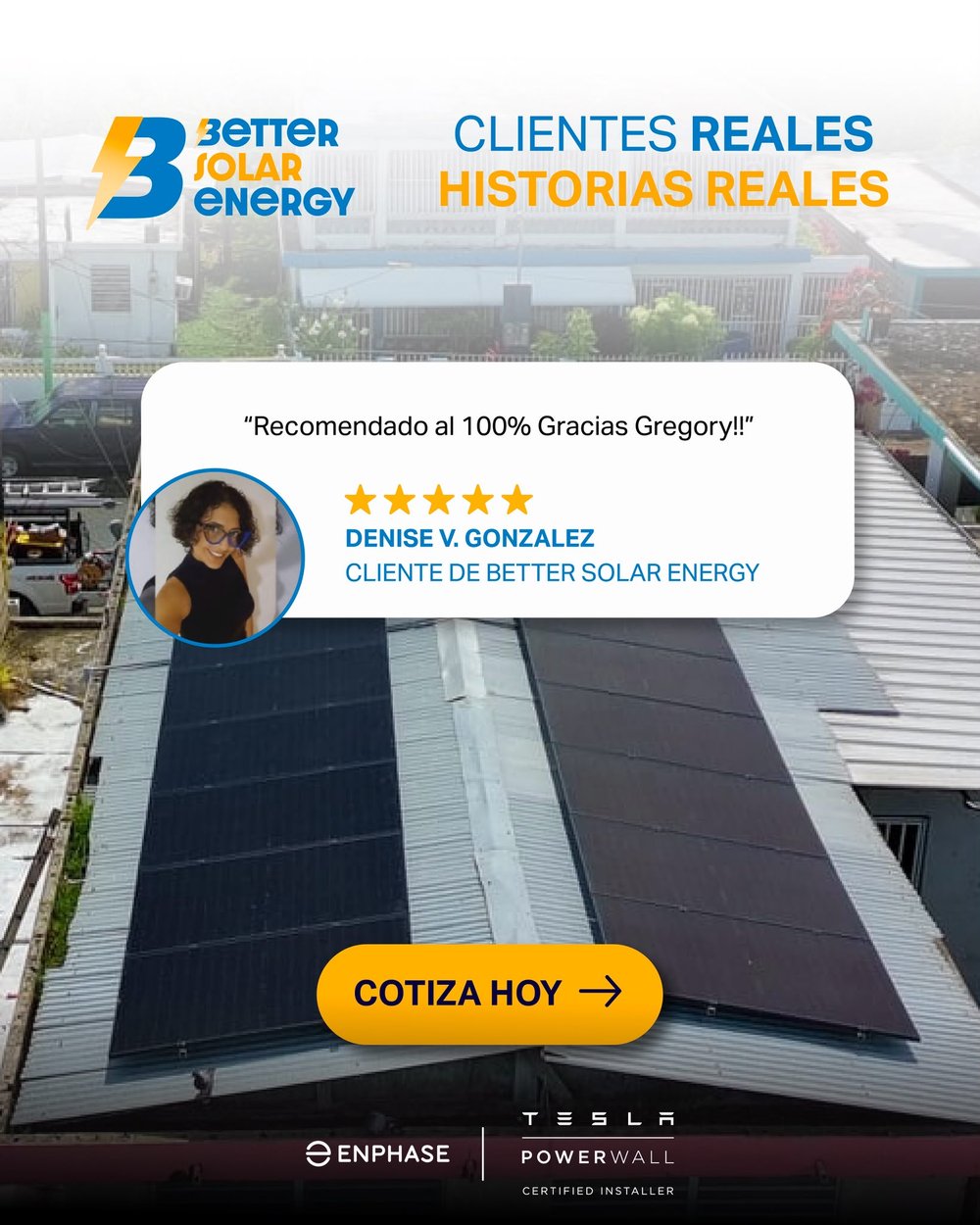 Reseña de Denise V. González, cliente de Better Solar Energy
