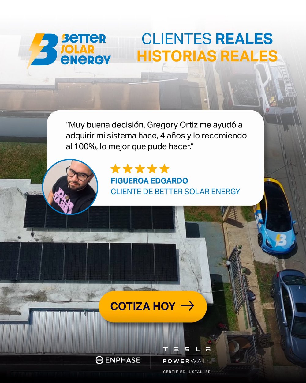Reseña de Edgardo Figueroa, cliente de Better Solar Energy