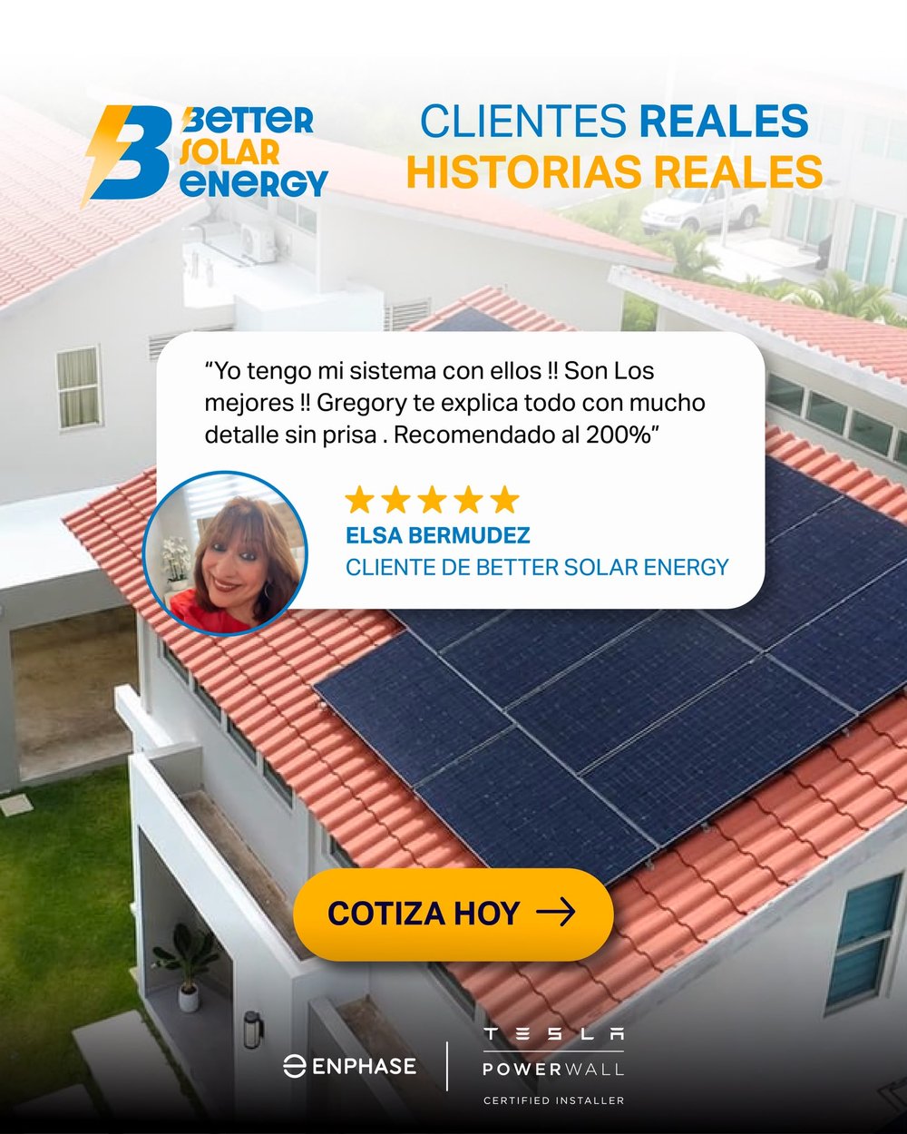 Reseña de Elsa Bermúdez, cliente de Better Solar Energy